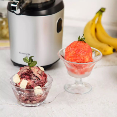 Apresentação Kuvings AUTO6 Slow Juicer Mãos Livres Azul Prata